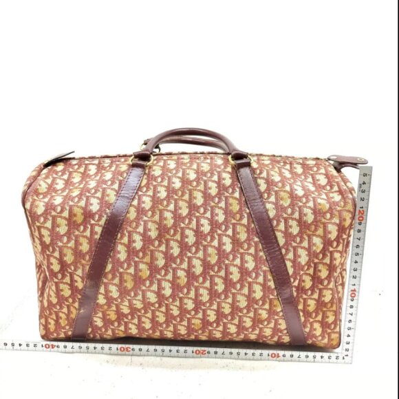 AUTHENTIC CHRISTIAN DIOR BORDEAUX CANVAS HANDBAG - Picture 2 of 12